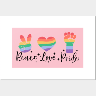 Peace love pride; gay; pride month; lgbtq; queer; gay pride; lesbian Posters and Art